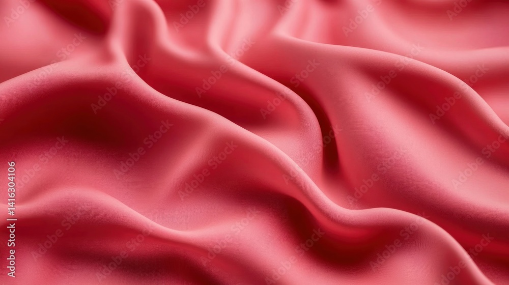Obraz premium Close-up view of flowing, vibrant pink satin fabric.