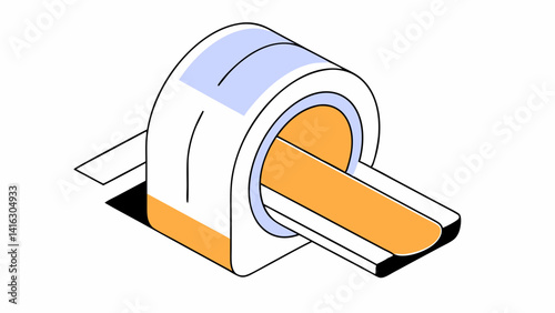 mri   magnetic resonance imaging scan device in smart hospital medical machine isometric equipment healthcare technology isolated object  3d