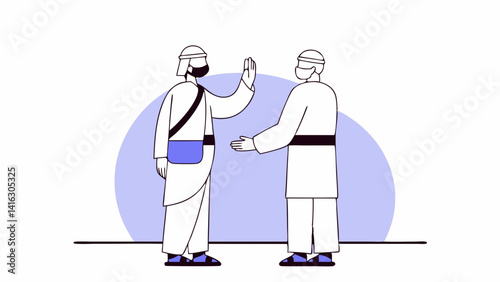social distancing muslim man greeting