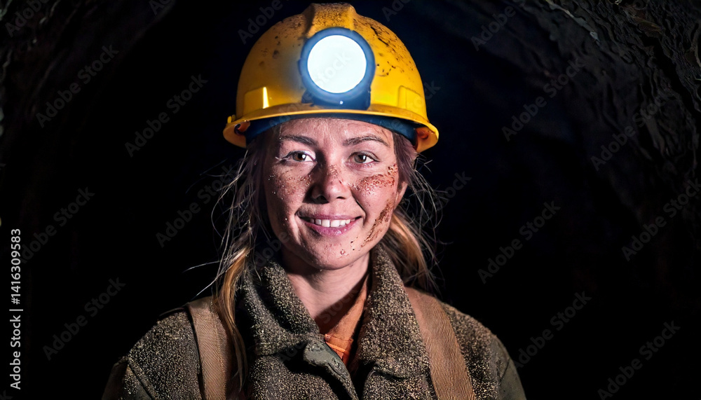 A picture of a woman working in an underground cave. It's a job that requires a lot of patience, but she still has a smile on her face.