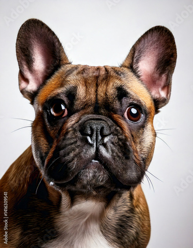 French Bulldogs are small to medium sized dogs. They are one of the most popular breeds of dogs and are often referred to by the nickname “Frenchie.” French Bulldogs make great companions. photo