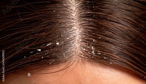 Dandruff on the scalp and hair causes itching and irritation. It is a type of skin disease.