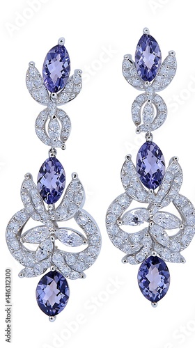 Elegant Purple Gemstone Silver Earrings