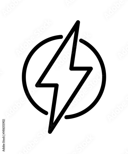 Vector illustration of energy related icon. Electric power symbol on white background.