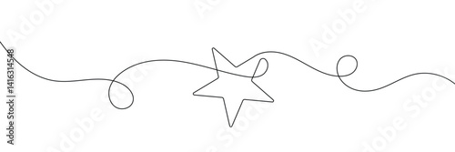Star continuous one line art drawing of minimalist star vector illustration .EPS 10 . 