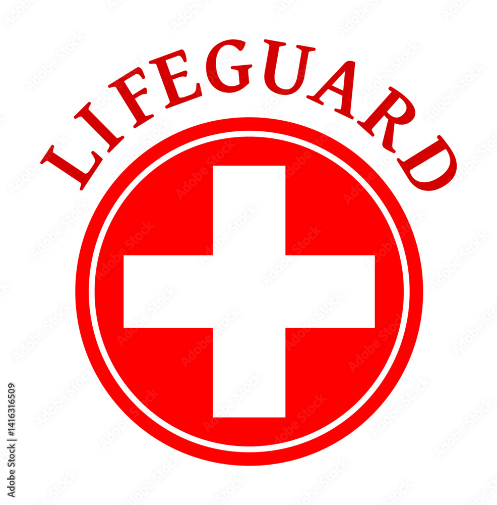 Obraz premium Vector illustration of lifeguard logo on white background