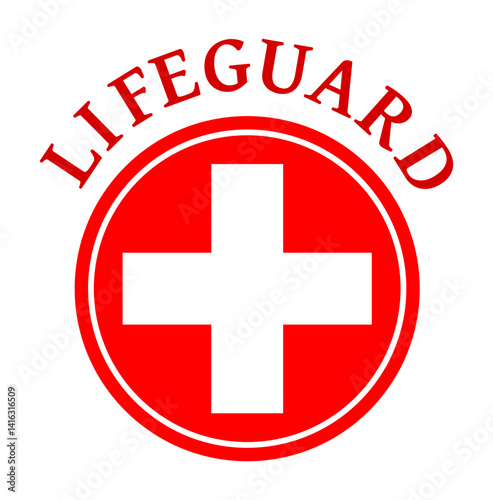 Vector illustration of lifeguard logo on white background