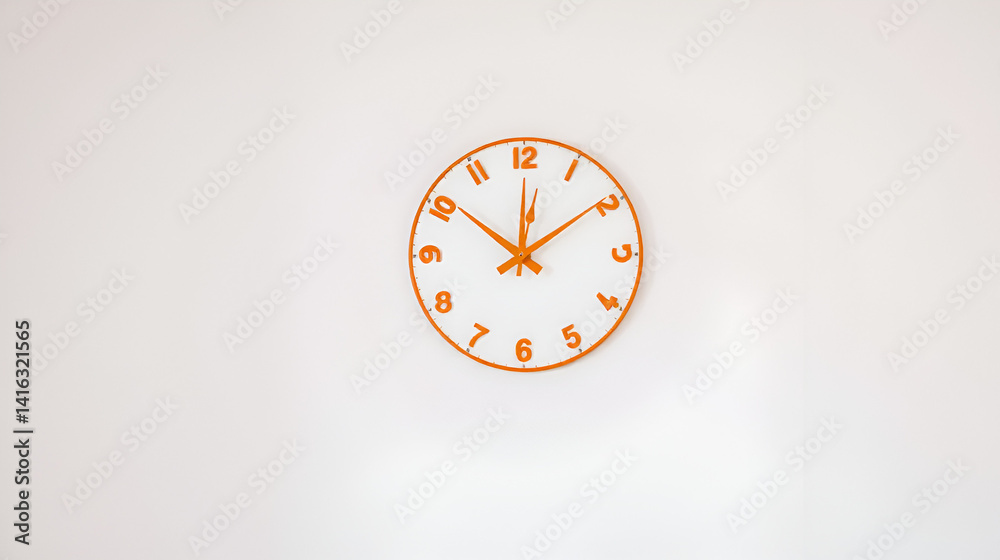 Time in Orange: Artistic Wall Clock Simplicity
