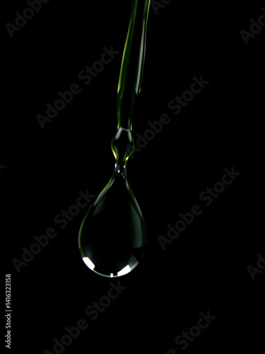 a water drop with a black background