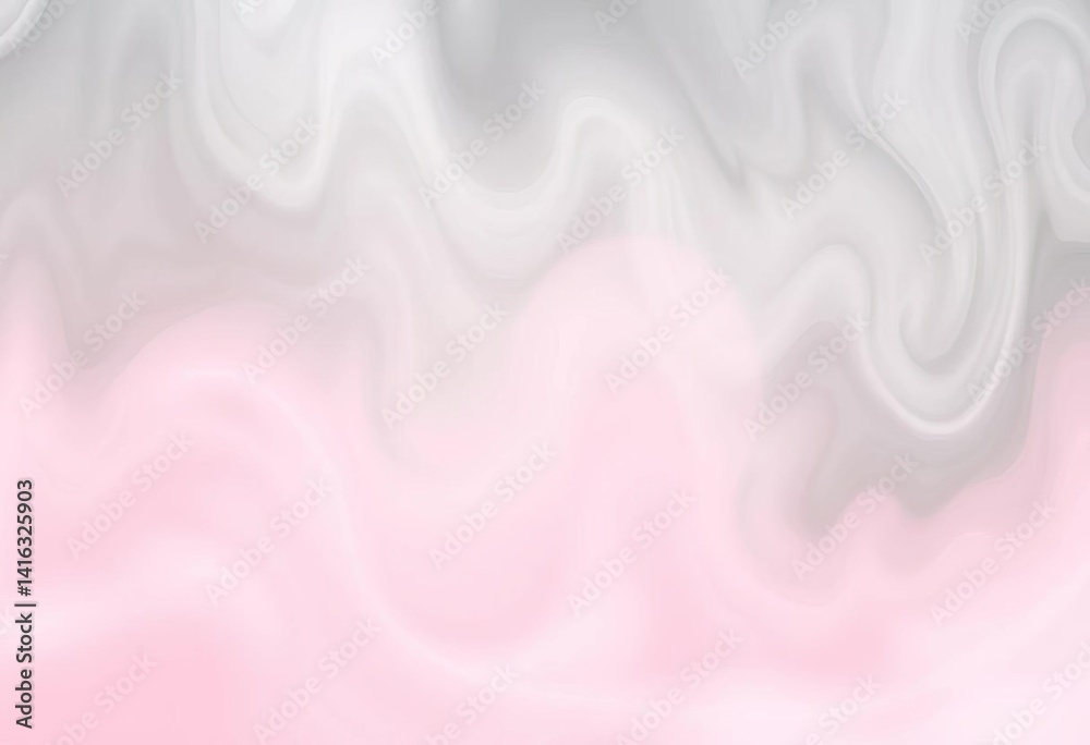 Obraz premium Subtle grey swirls blend with soft pink hues, creating a dreamy abstract backdrop, illustration background, abstract