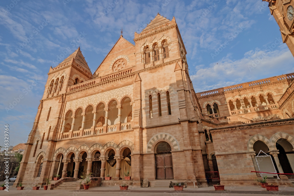 Prag Mahal, Morning Time hitting the spire of the ancient Prag Mahal palace in the town of Bhuj in Kutch. Bhuj, Gujarat, India. Prag Mahal, Morning Time hitting the spire of the ancient Prag Mahal palace in the town of Bhuj in Kutch. Bhuj, Gujarat, India.