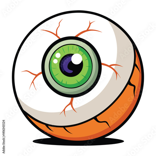 red eye with green eyes