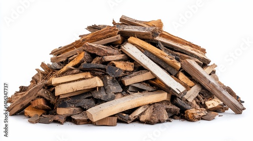Wallpaper Mural Pile of Firewood Prepared for Winter, Isolated on White Background Torontodigital.ca