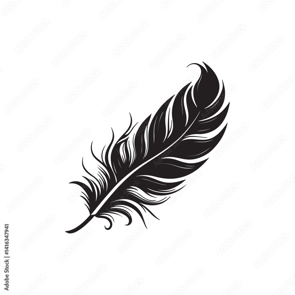 Fluffy feather silhouette Fluffy feather silhouette