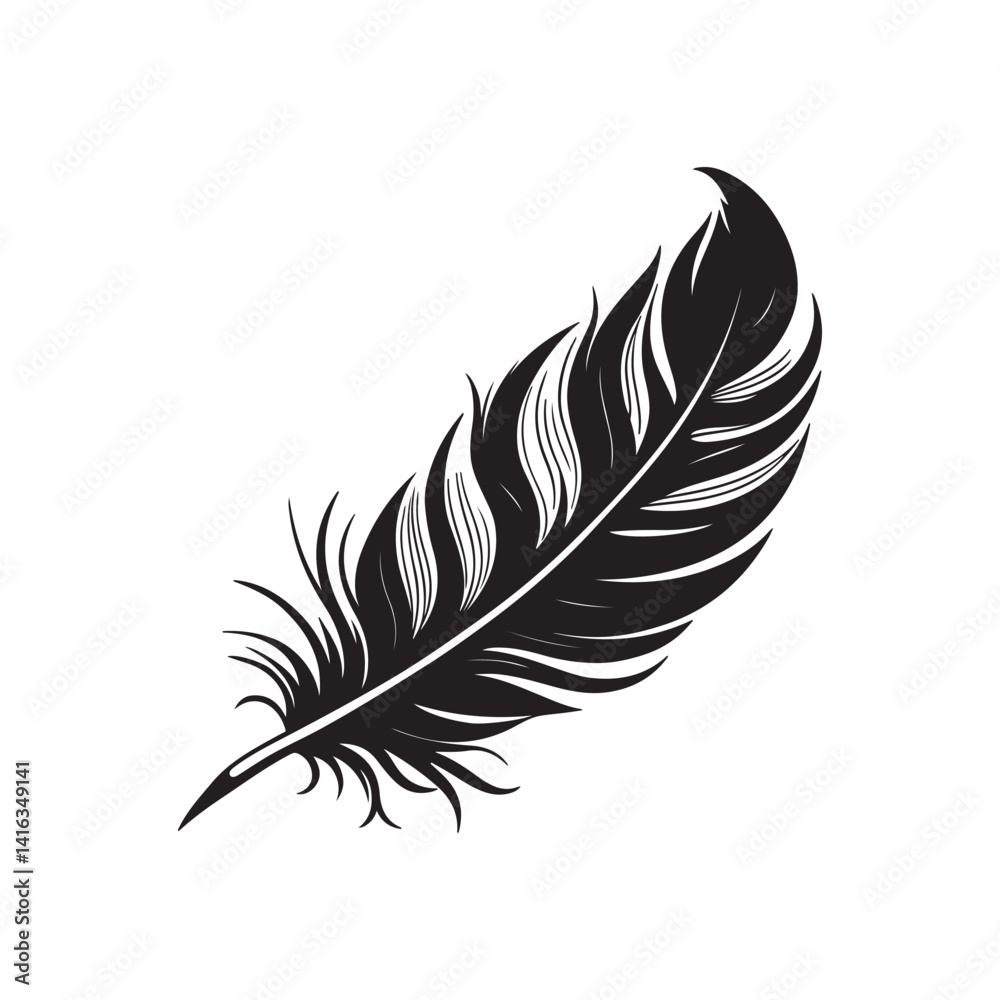 Obraz premium Fluffy feather silhouette