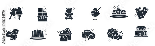 Sweets and desserts icon line icon style
