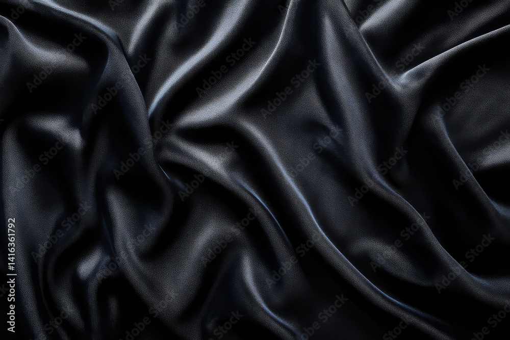 Mysterious Black Fabric: Luxurious black fabric draped in soft folds, inviting the viewer to explore its smooth, lustrous surface and delicate texture. Mysterious Black Fabric: Luxurious black fabric draped in soft folds, inviting the viewer to explore its smooth, lustrous surface and delicate texture.