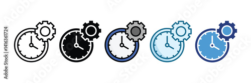 Time Allocation Icon Set Multiple Style Collection