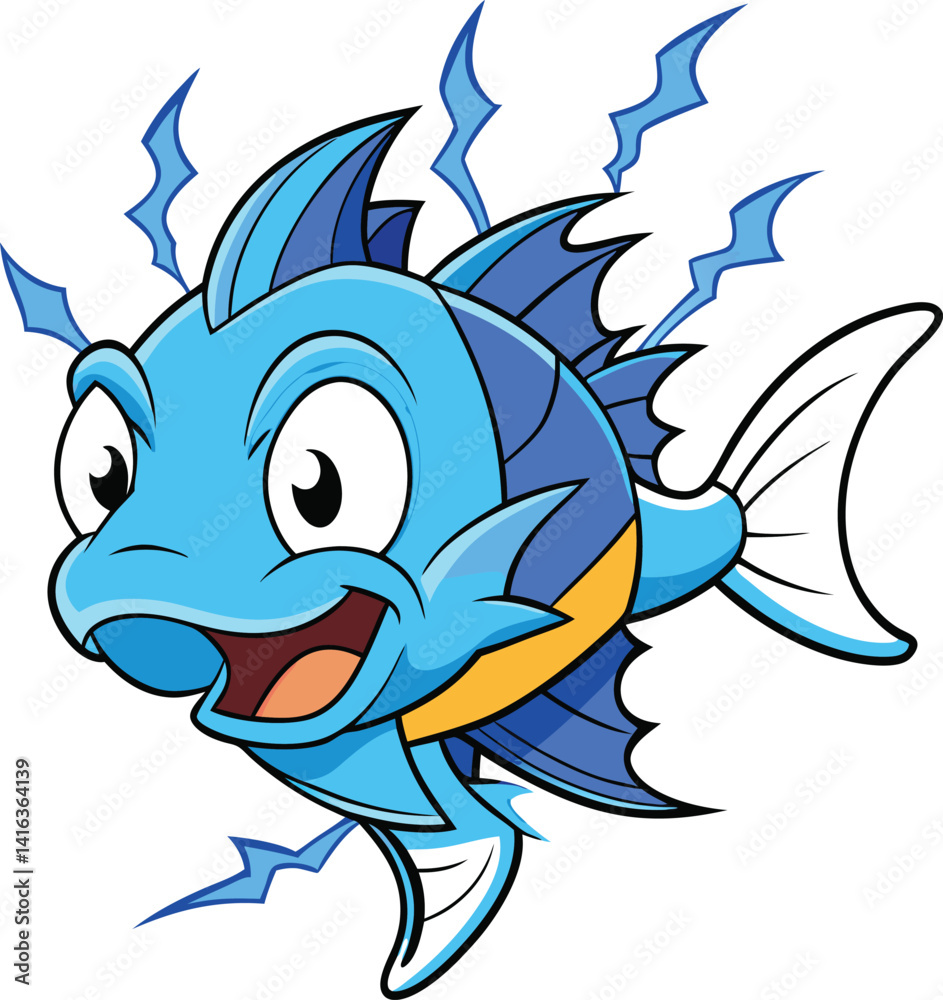 Obraz premium cartoon fish vector illustration