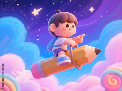 little girl in the clouds