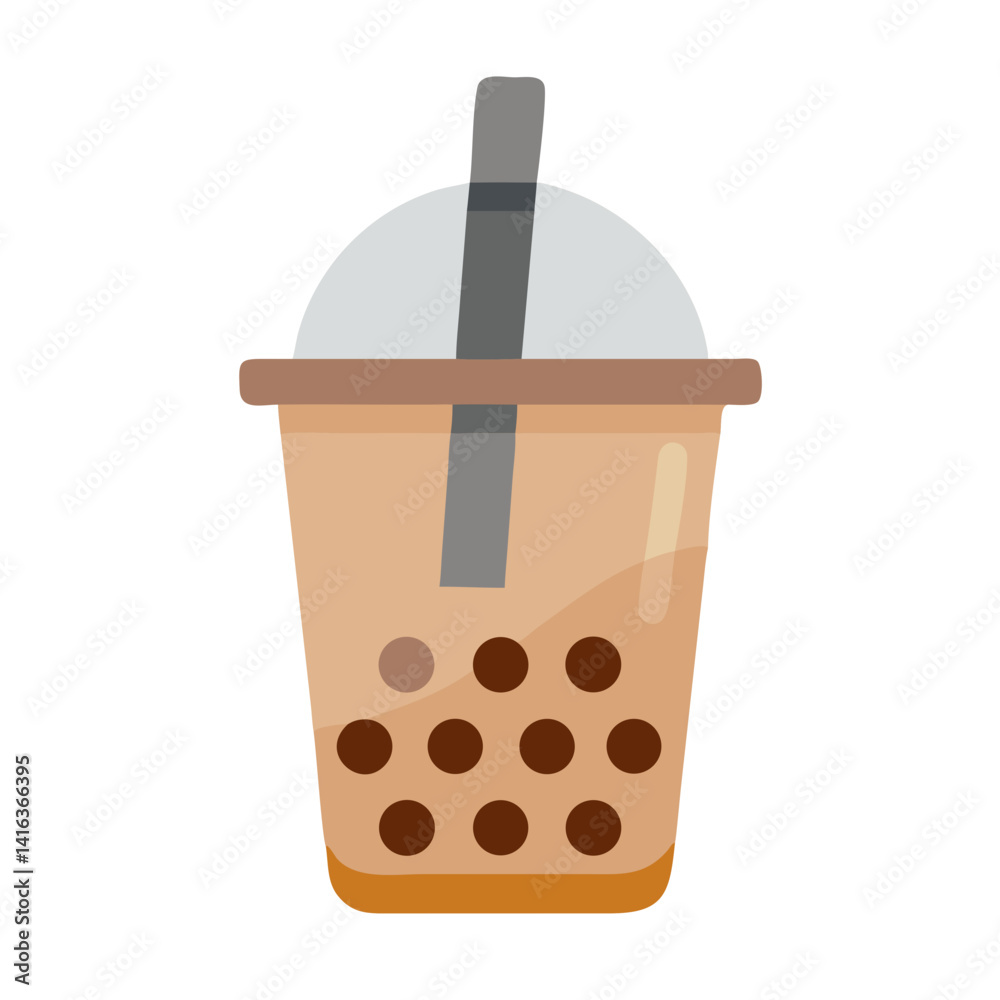 Bubble Tea Cup with Straw Icon Representing Refreshing Beverage and Sweet Treat Bubble Tea Cup with Straw Icon Representing Refreshing Beverage and Sweet Treat