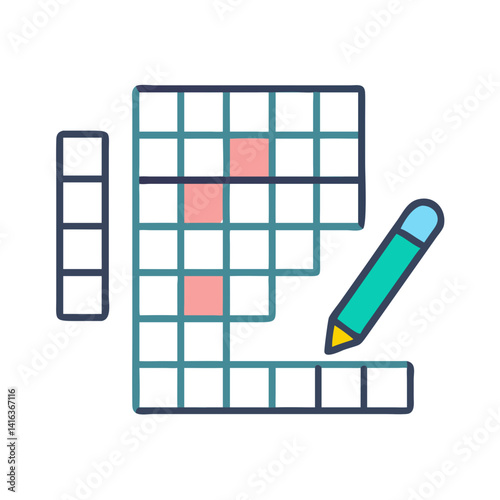 Crossword Puzzle Icon Representing Mental Stimulation and Cognitive Exercise