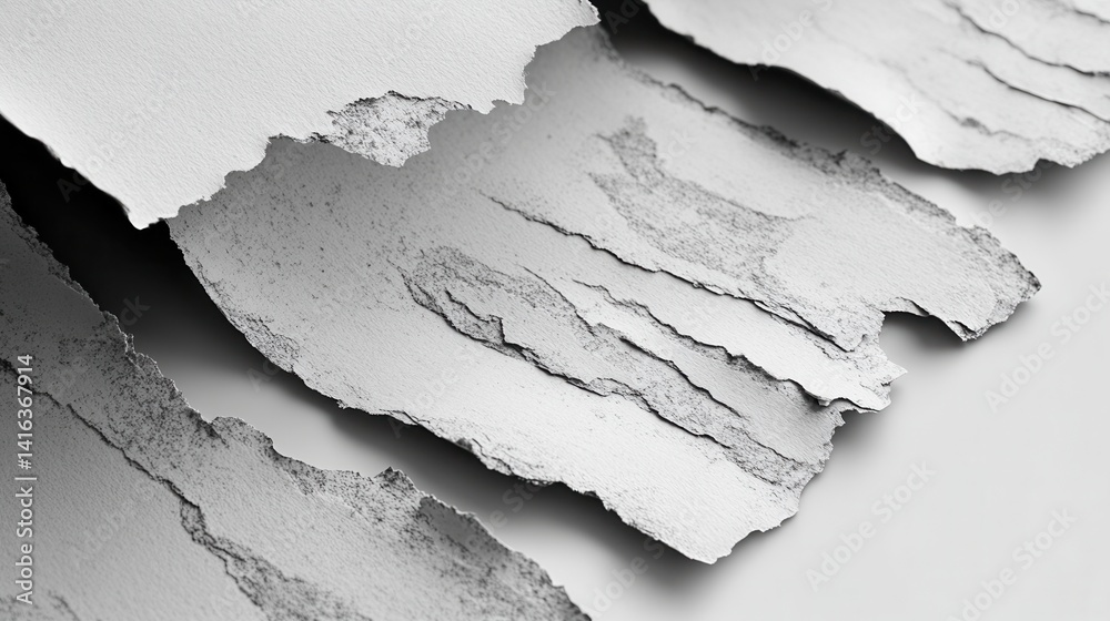 Obraz premium Ripped paper texture, monochrome