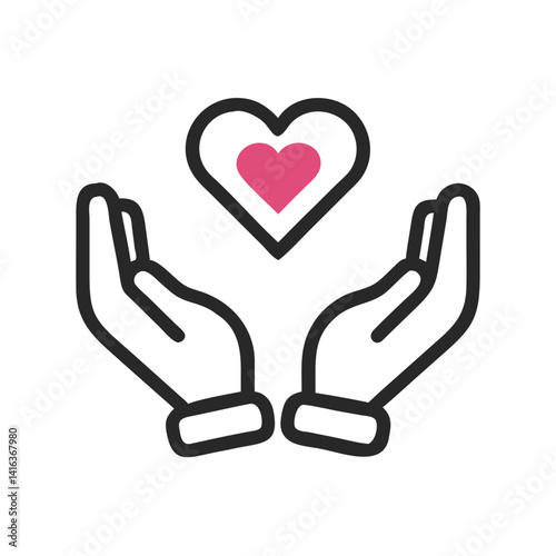 Hands Holding Heart Icon Representing Care and Compassion