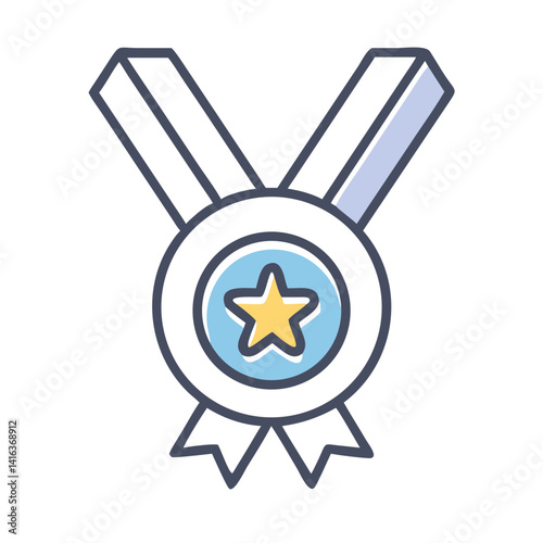 Medal Icon Representing Writing Achievement and Literary Excellence