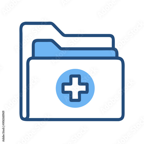 Medical Folder Icon Representing Health Records and Patient Information Management