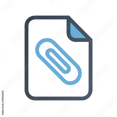 Paperclip Icon Representing File Attachment and Document Binding