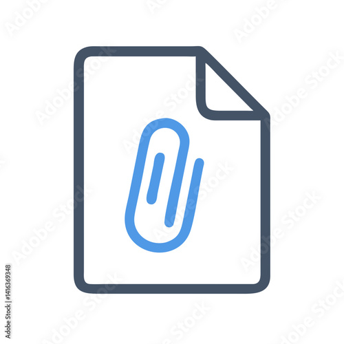 Paperclip Icon Representing File Attachment and Document Binding