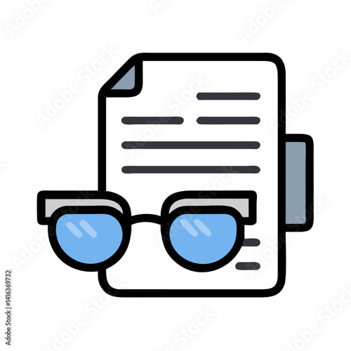 Reading Glasses Icon Representing Document Review and Focused Analysis
