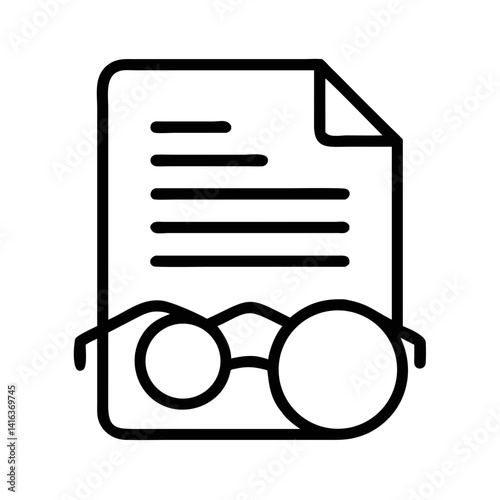 Reading Glasses Icon Representing Document Review and Focused Analysis