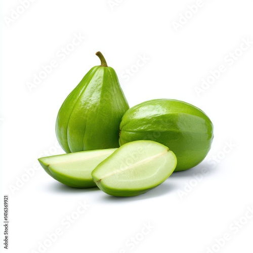 Wallpaper Mural Chayote squash still life arrangement isolated on white background Torontodigital.ca