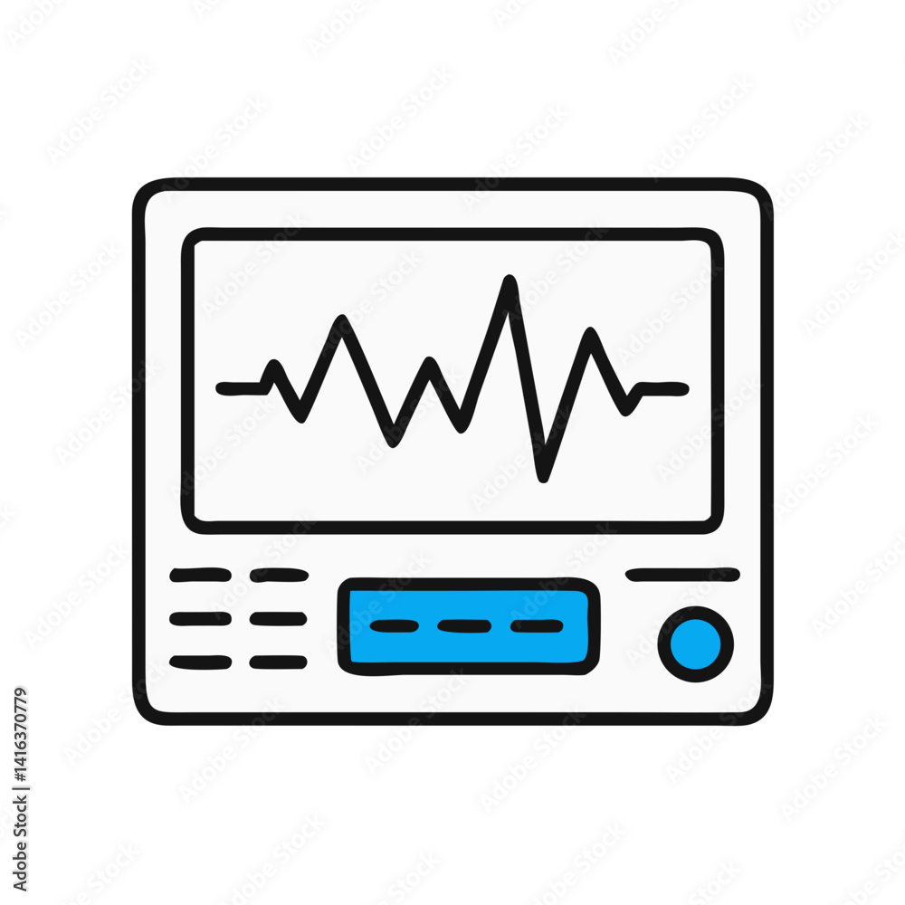 Vital Signs Monitor Icon Representing Health Monitoring and Medical Diagnostics Vital Signs Monitor Icon Representing Health Monitoring and Medical Diagnostics