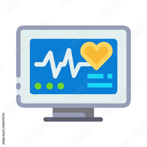 Vital Signs Monitor Icon Representing Health Monitoring and Medical Diagnostics