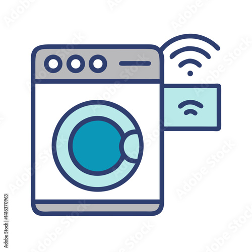 Washing Machine Icon Representing Household Laundry Appliance