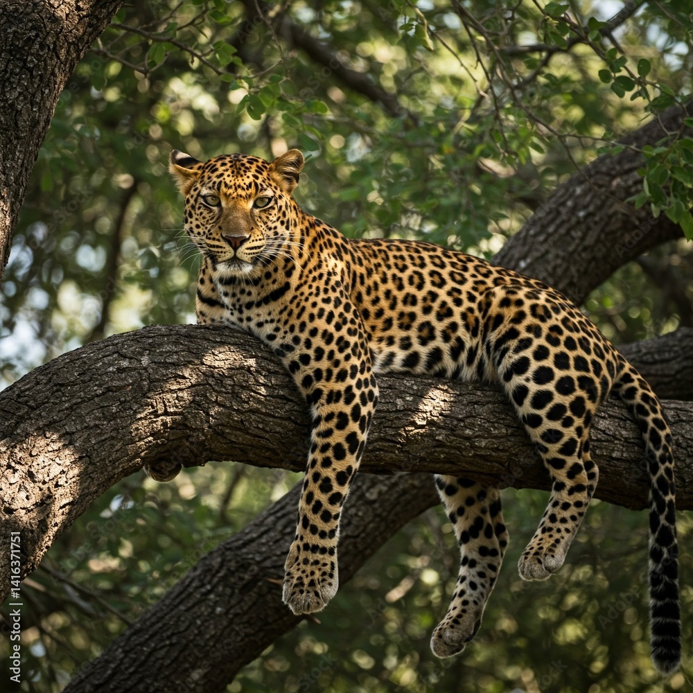 leopard in tree leopard in tree