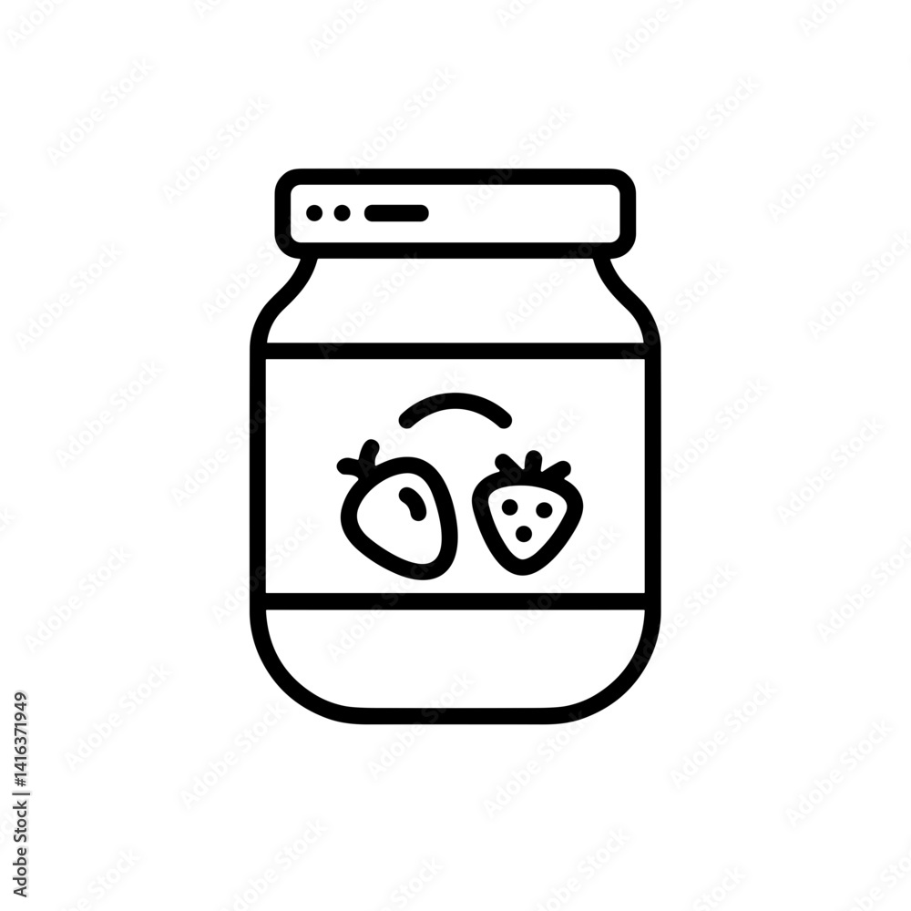 Strawberry Jam Jar Illustration Strawberry Jam Jar Illustration