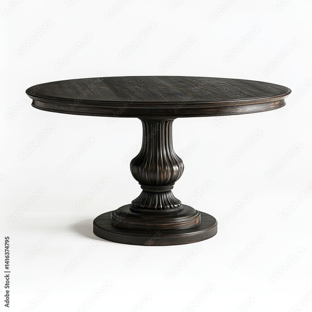 Dark wood round dining table (1) Dark wood round dining table (1)