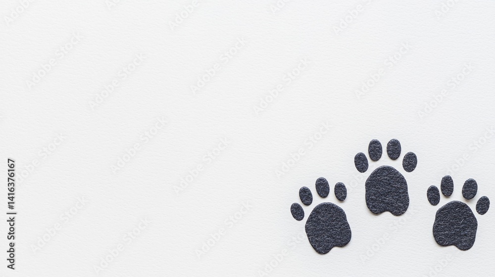 Three black paw prints on a light background, suggesting animal presence or playfulness. Three black paw prints on a light background, suggesting animal presence or playfulness.