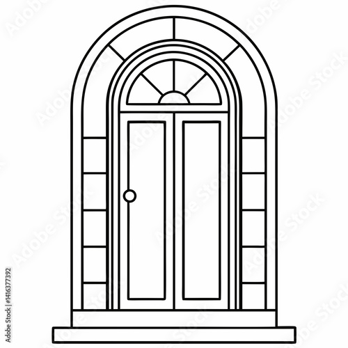 door on white background 