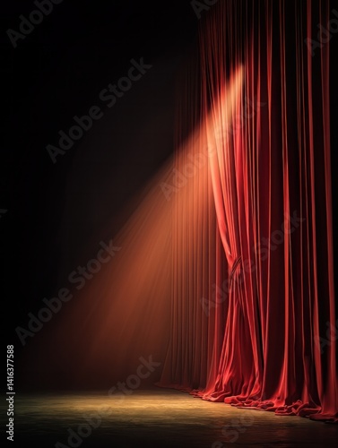 Wallpaper Mural Elegant Crimson Stage with Spotlight – Minimalist Dramatic Backdrop Torontodigital.ca