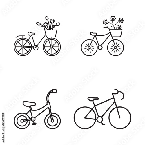 bundle of vector illustration of a bicycle