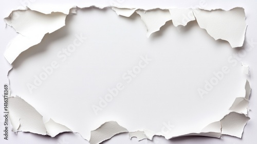 Torn paper frame