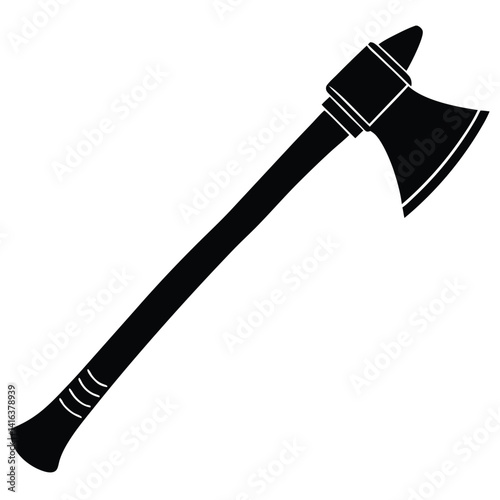 Isolated Firefighter Axe on White Background