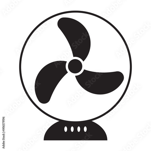 Table fan icon isolated on white background. 