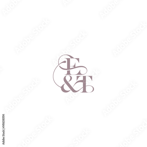 bold serif initial calligraphy ET elegant and luxury concept wedding concept monogram letter