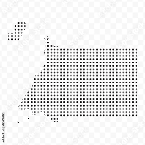 Vector Illustration of Dotted Map of Equatorial Guinea in black on Transparent Background (PNG). Dotted black map template for website pattern, annual report, infographics.